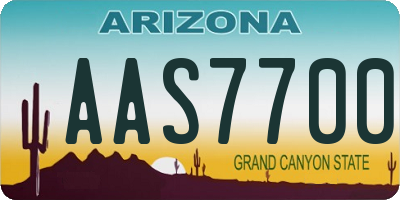 AZ license plate AAS7700
