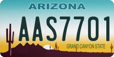 AZ license plate AAS7701