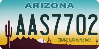 AZ license plate AAS7702