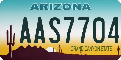 AZ license plate AAS7704