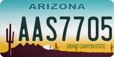 AZ license plate AAS7705
