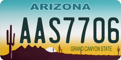 AZ license plate AAS7706