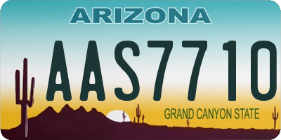 AZ license plate AAS7710