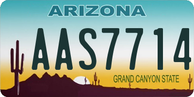 AZ license plate AAS7714
