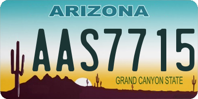 AZ license plate AAS7715