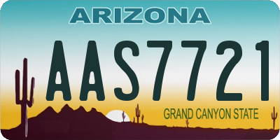 AZ license plate AAS7721