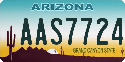 AZ license plate AAS7724