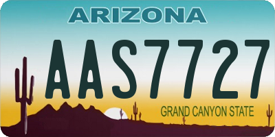 AZ license plate AAS7727