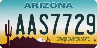 AZ license plate AAS7729