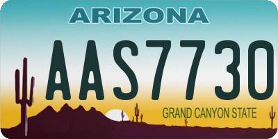 AZ license plate AAS7730