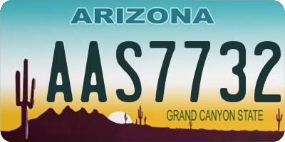 AZ license plate AAS7732