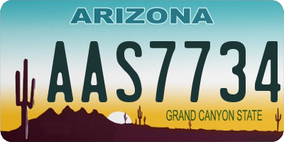 AZ license plate AAS7734