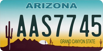 AZ license plate AAS7745