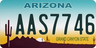 AZ license plate AAS7746