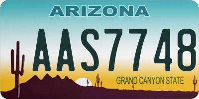 AZ license plate AAS7748