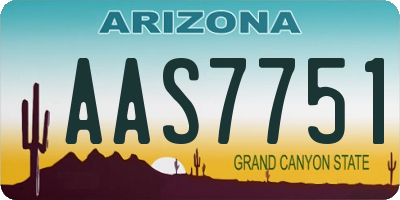 AZ license plate AAS7751