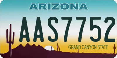AZ license plate AAS7752