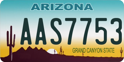 AZ license plate AAS7753