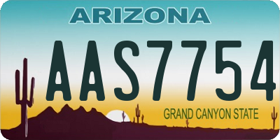 AZ license plate AAS7754