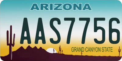 AZ license plate AAS7756