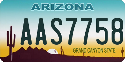 AZ license plate AAS7758