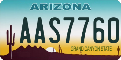 AZ license plate AAS7760