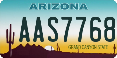 AZ license plate AAS7768