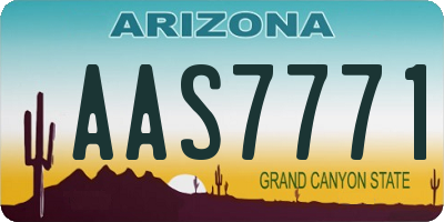 AZ license plate AAS7771