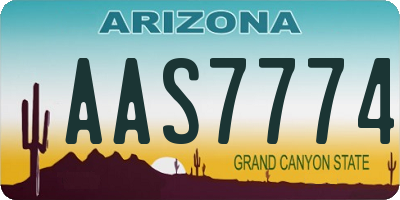 AZ license plate AAS7774