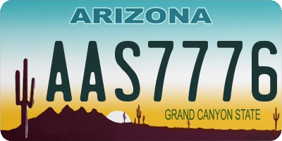 AZ license plate AAS7776