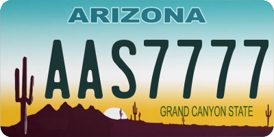 AZ license plate AAS7777