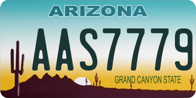 AZ license plate AAS7779