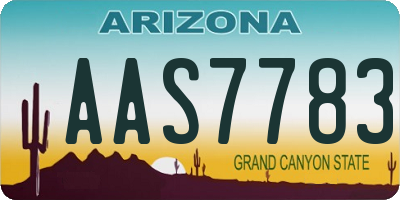 AZ license plate AAS7783