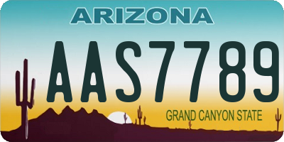 AZ license plate AAS7789
