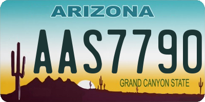 AZ license plate AAS7790