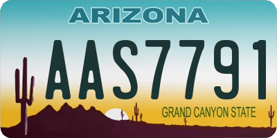 AZ license plate AAS7791