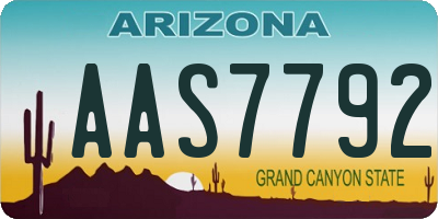 AZ license plate AAS7792