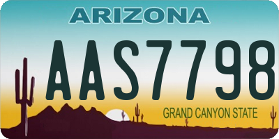 AZ license plate AAS7798