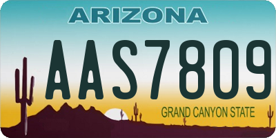 AZ license plate AAS7809