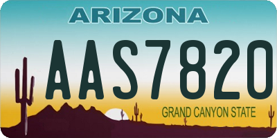 AZ license plate AAS7820