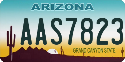 AZ license plate AAS7823