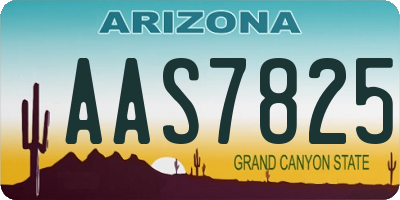AZ license plate AAS7825