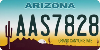 AZ license plate AAS7828