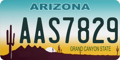 AZ license plate AAS7829