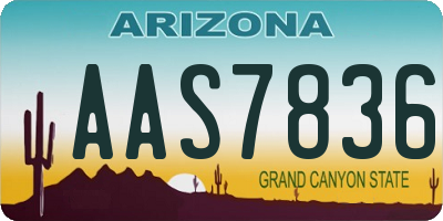 AZ license plate AAS7836
