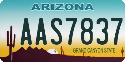 AZ license plate AAS7837