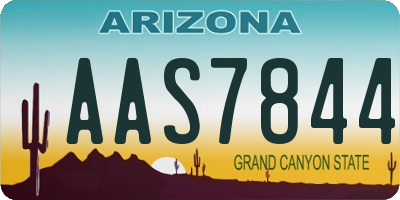 AZ license plate AAS7844