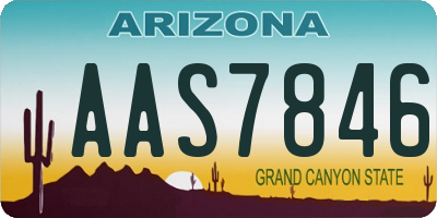 AZ license plate AAS7846