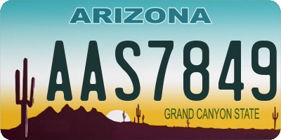 AZ license plate AAS7849