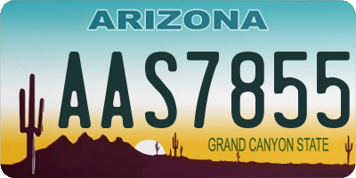 AZ license plate AAS7855